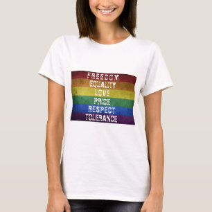Camiseta Orgullo LGBT Bandera moderna de rayas arco iris
