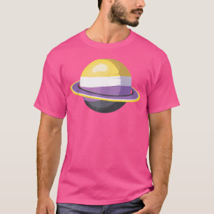 Camiseta Orgullo Lgbt Bandera No Binaria Astronomía Saturno