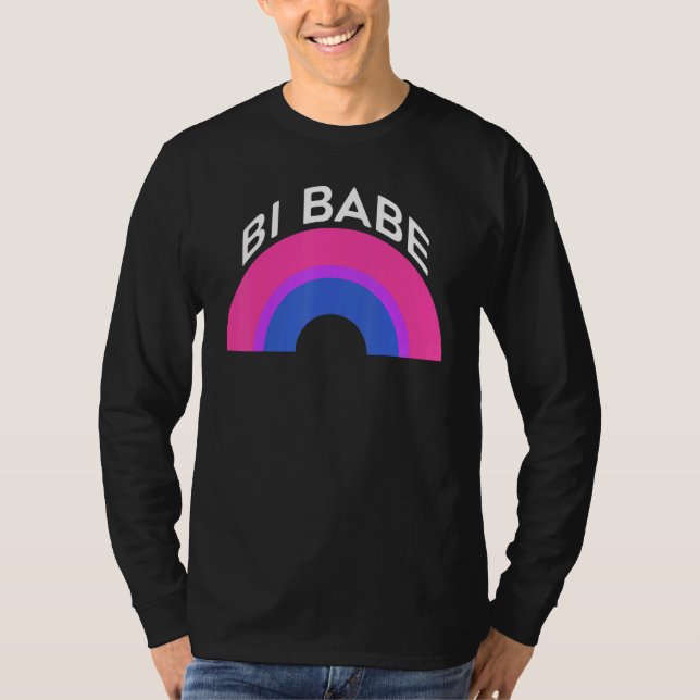 Camiseta Orgullo LGBT Bisexual Bi Babe Apoyo Arcoiris Igual (Anverso)