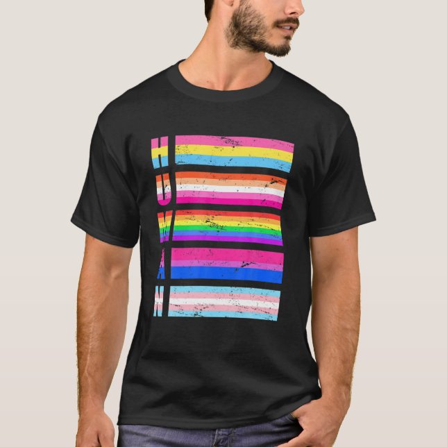 Camiseta Orgullo LGBT bisexual bisexual pansexual humano (Anverso)