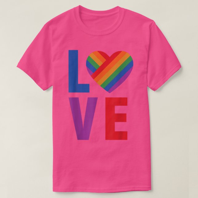 Camiseta Orgullo LGBT de corazón de amor  (Diseño del anverso)