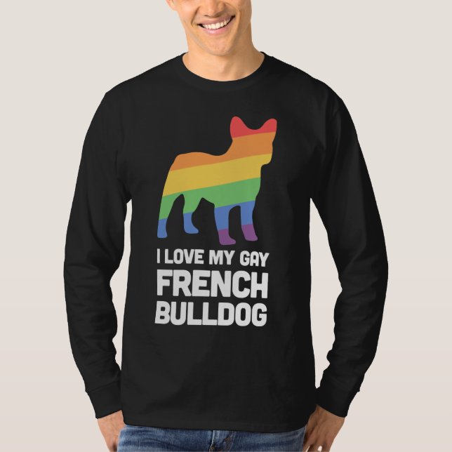 Camiseta Orgullo lgbt de perro gay gracioso Bulldog francés (Anverso)