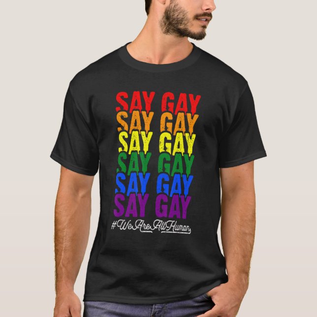 Camiseta Orgullo Lgbt Diga Arcoiris Gay Diga Trans Orgullos (Anverso)