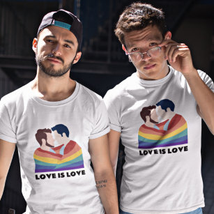 Camiseta Orgullo LGBT El amor gay es amor los hombres enfre