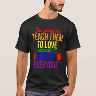 Camiseta Orgullo Lgbt Enseña Amar Acepta a Todos Profesor L