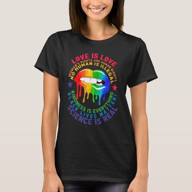 Camiseta Orgullo Lgbt Equidad De Blm Arcoiris Lgbtq Amor (Anverso)