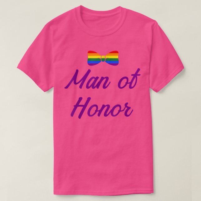 Camiseta Orgullo Lgbt Fiesta de Soltero Gay Hombre de Honor (Diseño del anverso)