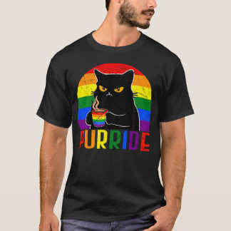 Camiseta Orgullo Lgbt Gato Café Bandera Arcoíris Aliado Gay