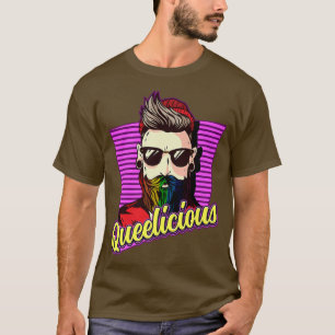 Camiseta Orgullo LGBT gay en barba arcoiris masculina 