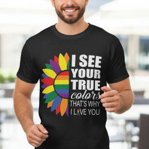 Camiseta Orgullo LGBT Gay Lesbiana Moderno Arcoíris Girasol