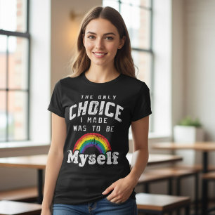 Camiseta Orgullo LGBT Gay Lesbiana Rainbow Typografía moder