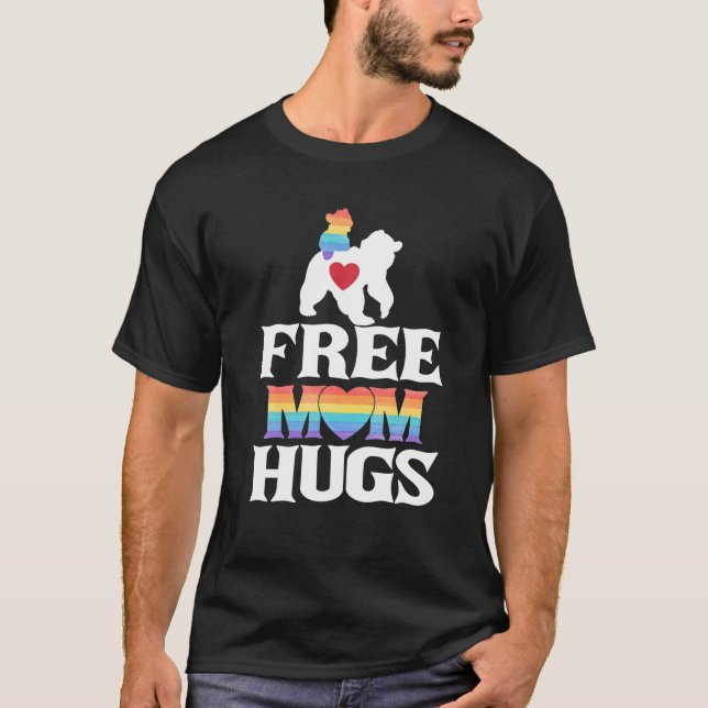 Camiseta Orgullo LGBT gay que mamá lleva por sus abrazos (Anverso)