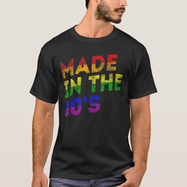 Camiseta Orgullo Lgbt hecho en Birthda en apoyo al arcoiris (Anverso)