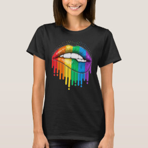 Camiseta Orgullo LGBT Labios Arcoíris Gay Lesbiana Bisexual