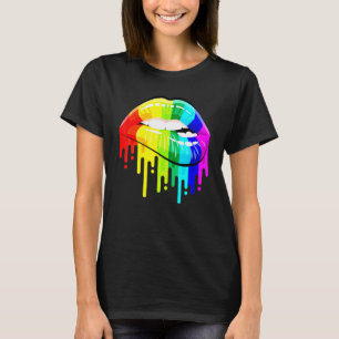 Camiseta Orgullo LGBT Labios Arcoíris LGBT Gay Homosexual L