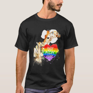 Camiseta Orgullo Lgbt Mama Giraffe Arcoiris Mejor Mamá De L