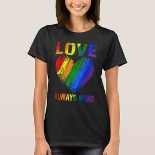 Camiseta Orgullo Lgbt Mes Cute Rainbow Heart Love Gana