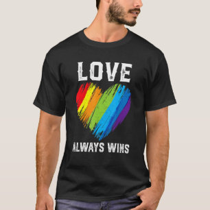 Camiseta Orgullo Lgbt Mes Cute Rainbow Heart Love Gana