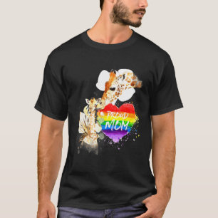 Camiseta Orgullo Lgbt Mommy Giraffe Orgullosa Mamá Con Amor