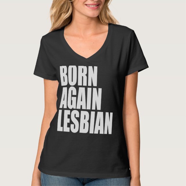 Camiseta Orgullo LGBT nace de nuevo apoyo a arcoiris lesbia (Anverso)