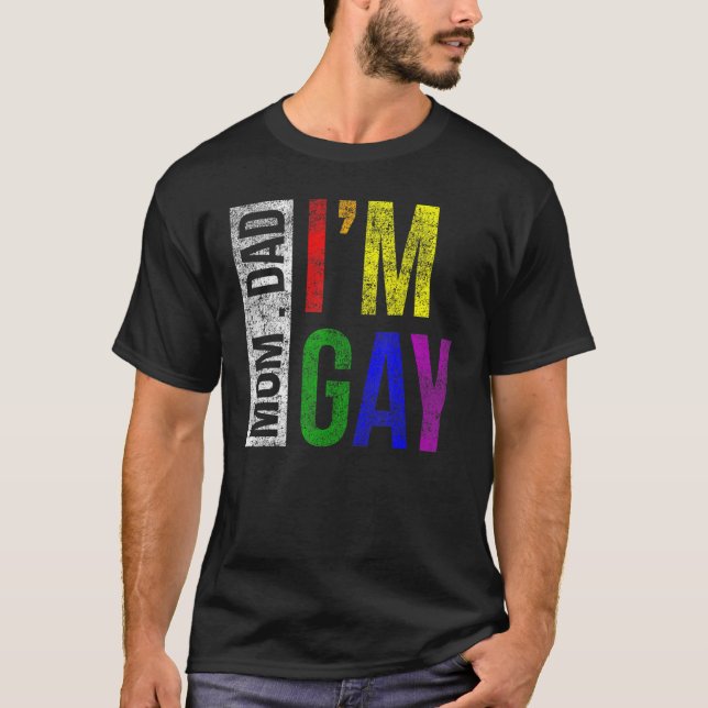 Camiseta Orgullo LGBT Papá Mamá Soy Gay Apoyo Familiar Arco (Anverso)