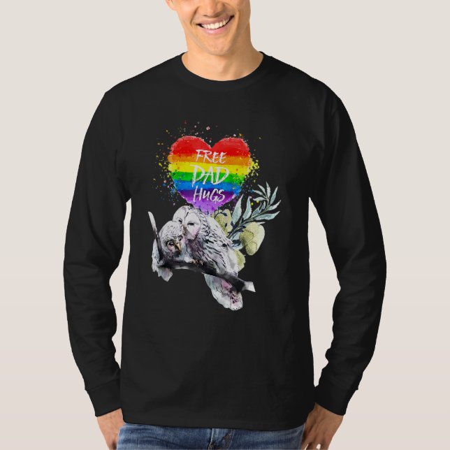 Camiseta Orgullo Lgbt Papi Lechuza Padre Libre Arcoiris Abr (Anverso)