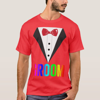 Camiseta Orgullo LGBT RainbowBachelor PartyGroom Boda gay