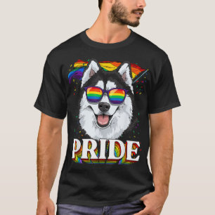 Camiseta Orgullo LGBT siberiano Husky Gay LGBTQ Bandera Arc