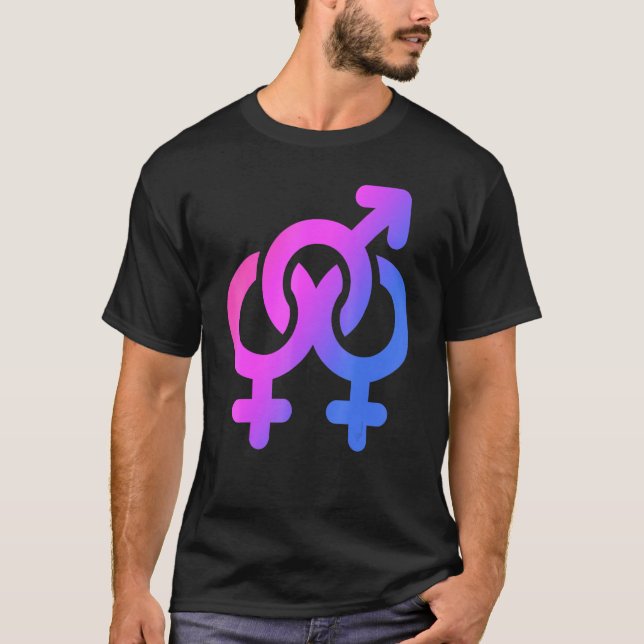 Camiseta Orgullo Lgbt Símbolo bisexual Art Lgbtq Soporte Ig (Anverso)