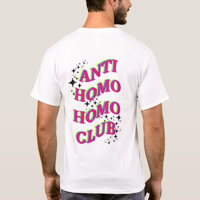 Camiseta Orgullo LGBTQ Arcoiris contra homo Homo Club (Reverso)