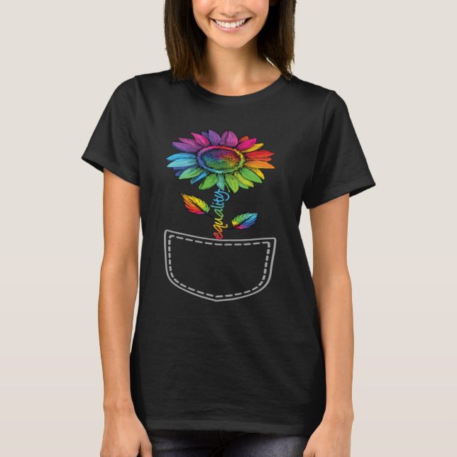 Camiseta Orgullo LGBTQ Arcoiris Sunflower Gay Love Pride Ig (Anverso)