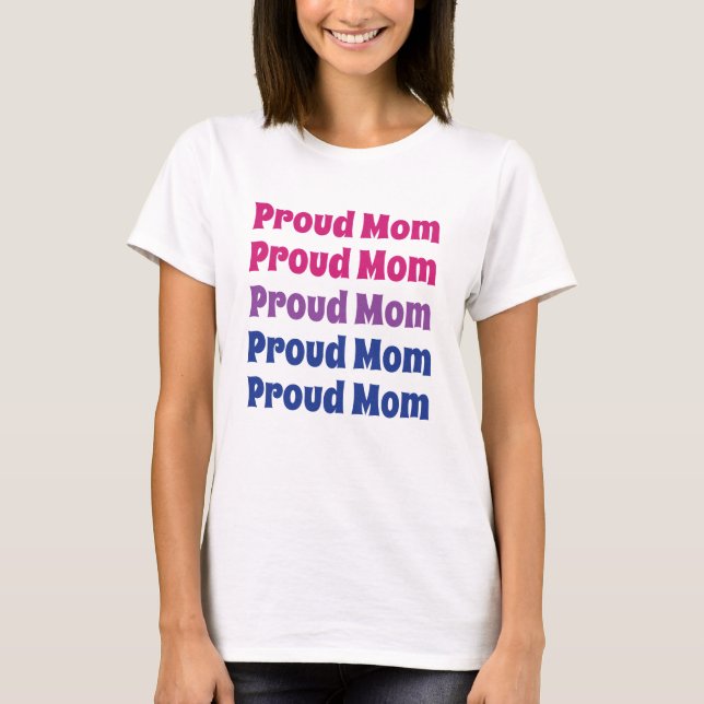 Camiseta Orgullo LGBTQ Bisexual Orgullo de mamá repetir tex (Anverso)