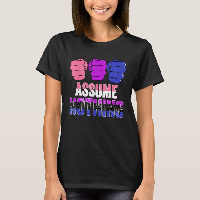 Camiseta Orgullo LGBTQ De Flujos De Género Asumir Nada De F (Anverso)