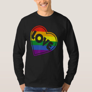 Camiseta Orgullo LGBTQ Igualdad gay - Arcoiris corazón de a