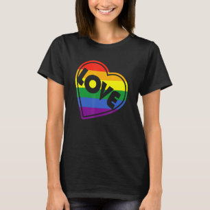 Camiseta Orgullo LGBTQ Igualdad gay - Arcoiris corazón de a