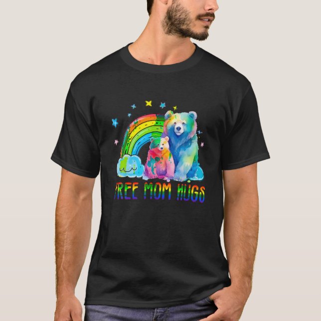 Camiseta Orgullo LGBTQ: Mamá libre abraza la lluvia del org (Anverso)
