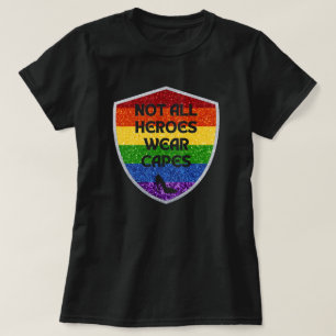Camiseta Orgullo LGBTQ+ No todos los héroes Purpurinas