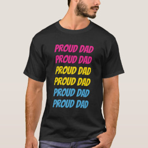 Camiseta Orgullo LGBTQ Pansexual Orgullo Papá Repetir Texto