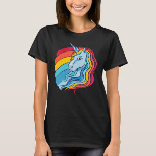 Camiseta Orgullo Lgbtq Retro Rainbow Unicorn