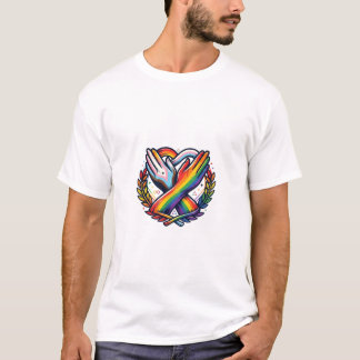 Camiseta Orgullo LGBTQ y Gráfica de Manos de Unidad Neurodi