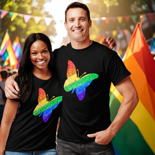 Camiseta Orgullo LGBTQA+ mariposa arco iris