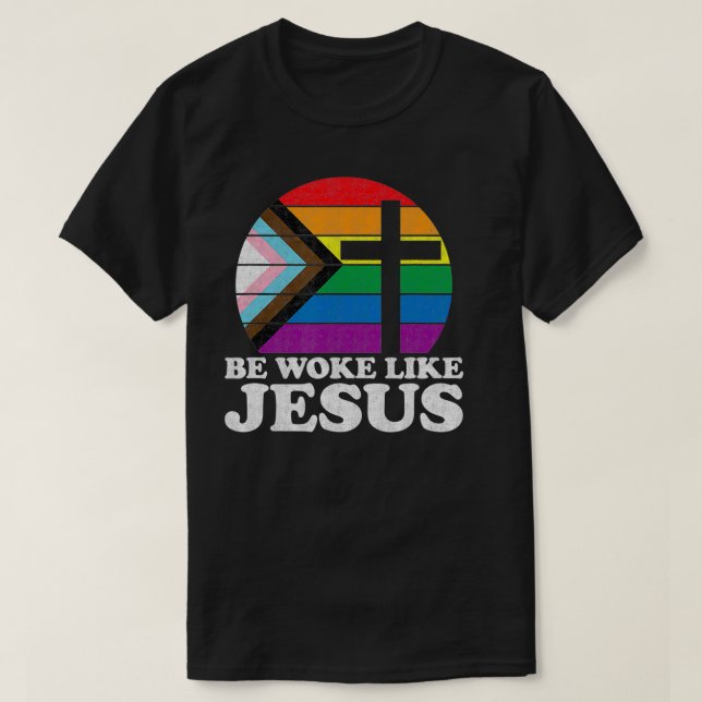 Camiseta Orgullo Liberal Demócrata Despertarse Como Jesús C (Diseño del anverso)