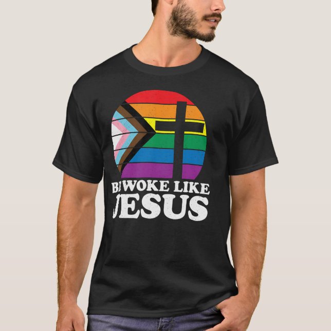 Camiseta Orgullo Liberal Demócrata Despertarse Como Jesús C (Anverso)