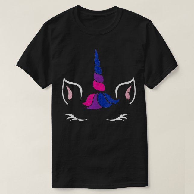 Camiseta Orgullo mágico de disfraz bisexual de unicornio fe (Diseño del anverso)