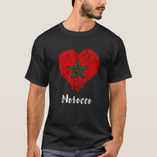 Camiseta Orgullo marroquí Corazón Marruecos Raíces marroquí