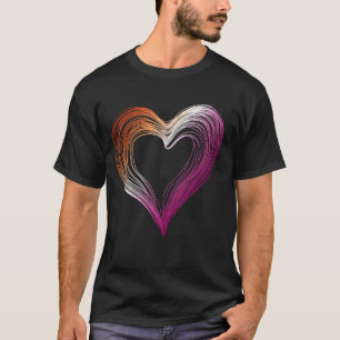Camiseta Orgullo Mes Derechos Humanos Corazón Garabato Lesb