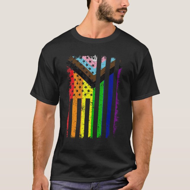 Camiseta Orgullo Moderno Orgullo Bandera Estadounidense Amo (Anverso)