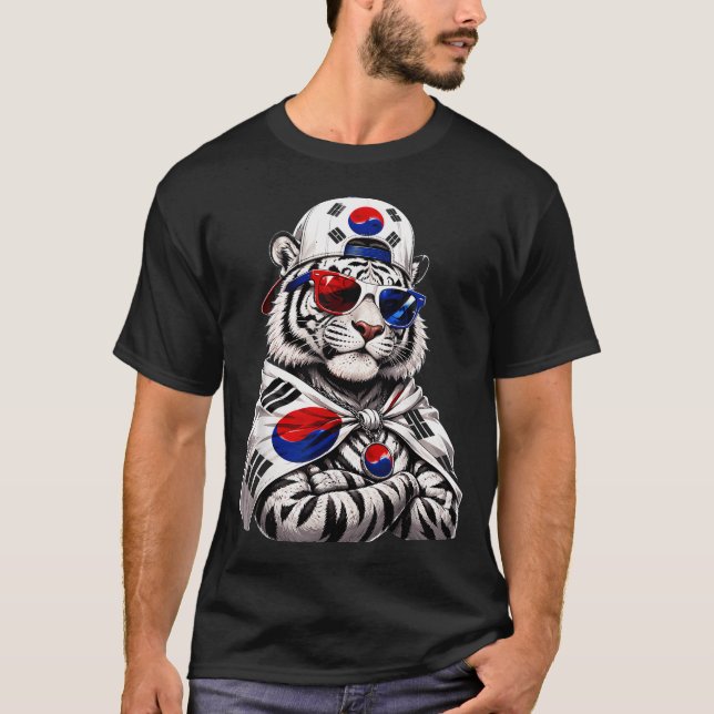 Camiseta Orgullo Nacional de Corea del Sur Tigre (Anverso)