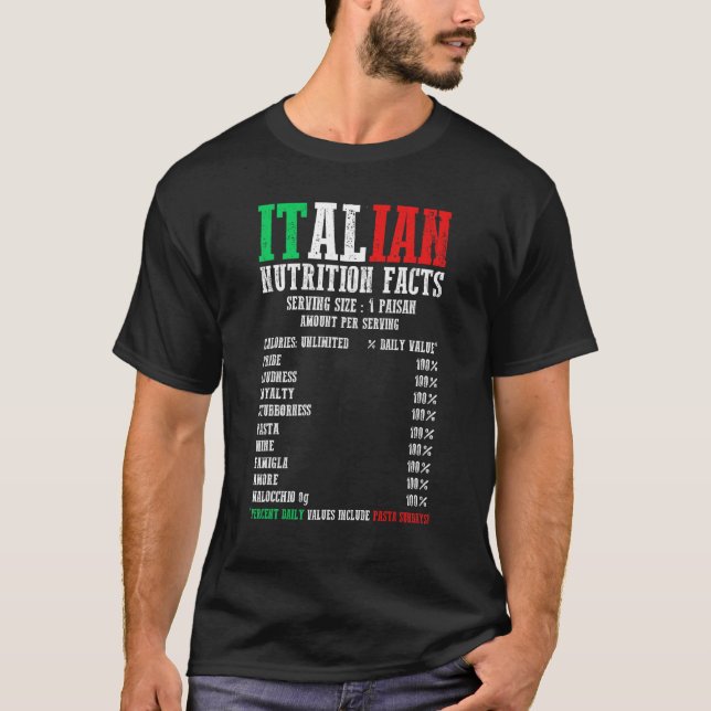 Camiseta Orgullo nacional italiano alimentando el hecho de  (Anverso)