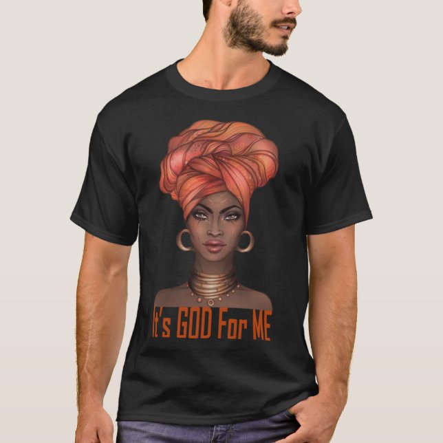 Camiseta Orgullo negro afrocéntrico es Dios Melanín african (Anverso)